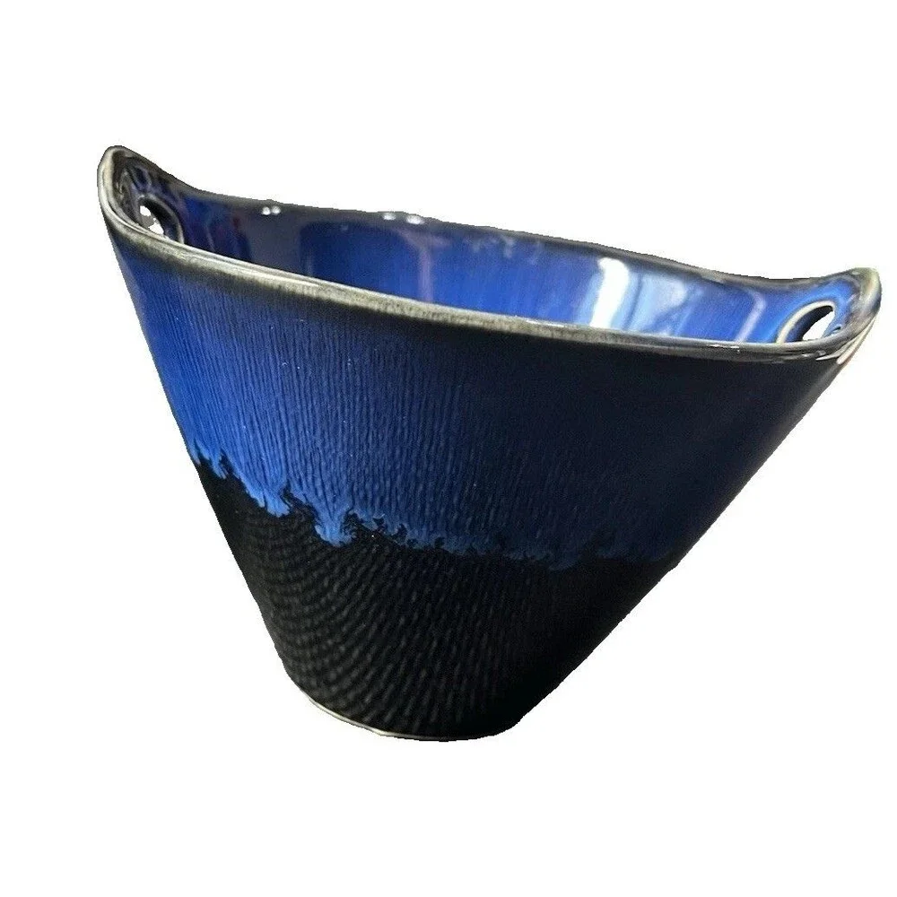 Bel Piatto stoneware bowl Set 2 BowlsDark Blue And Black
